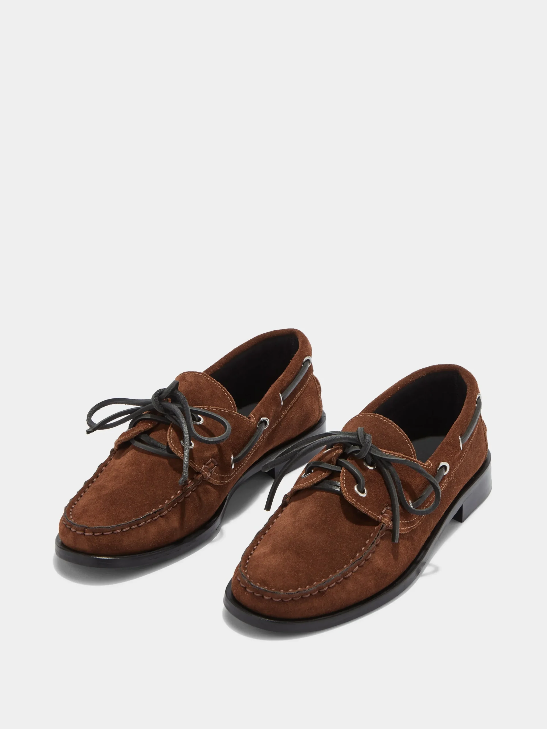 Clearance Aeyde Harris Suede Mocassin Flats Brown Suede