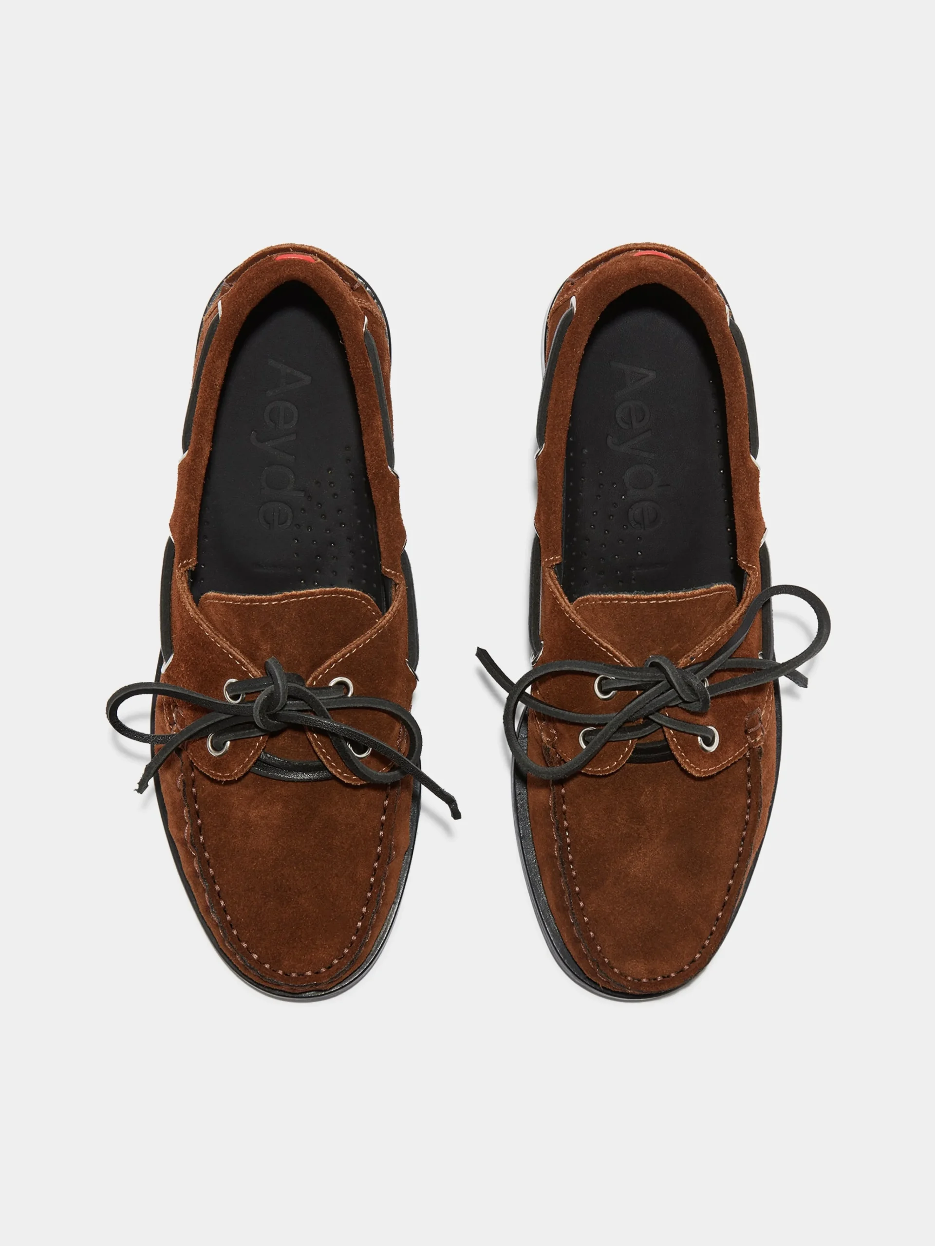 Clearance Aeyde Harris Suede Mocassin Flats Brown Suede