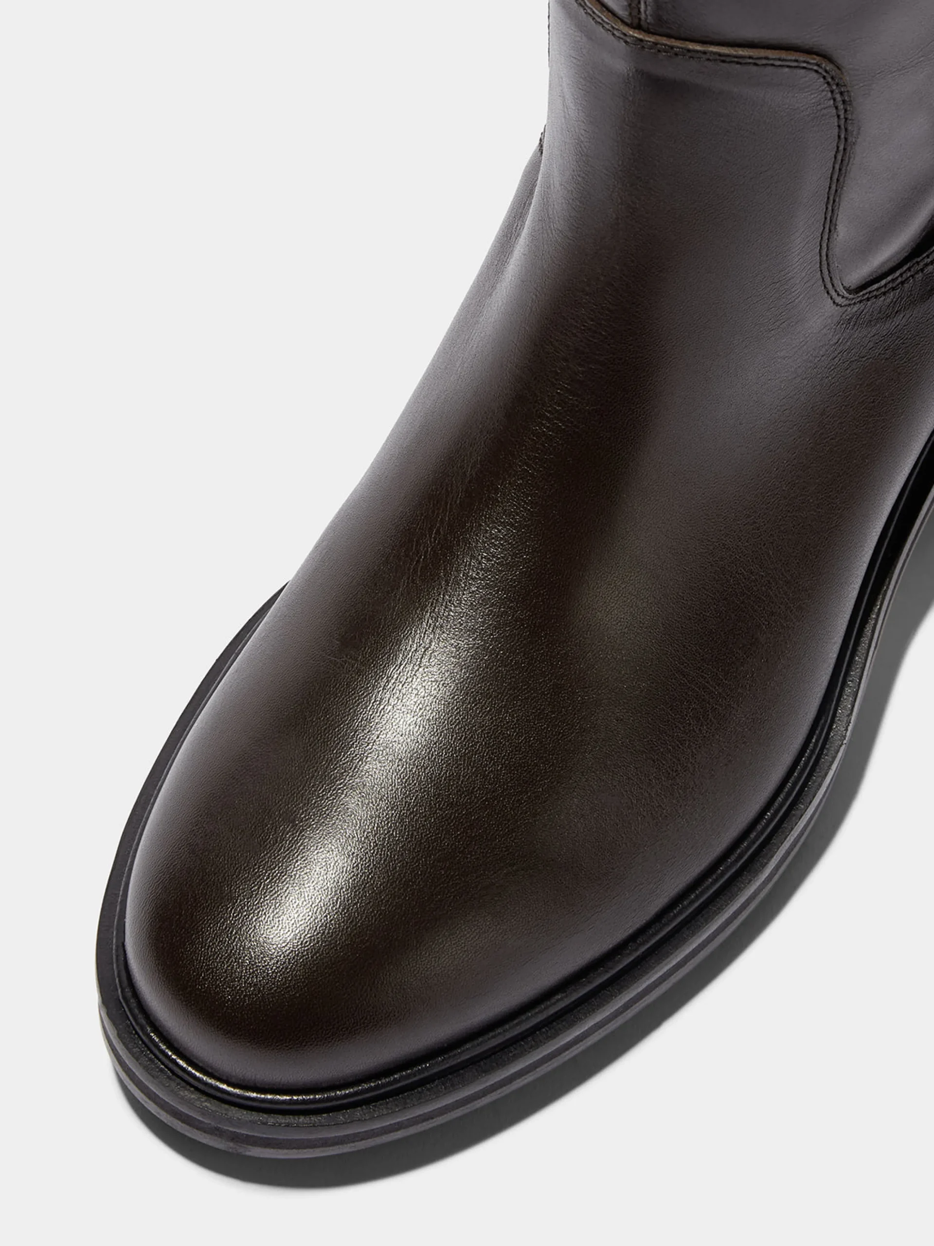 Sale Aeyde Henry Leather Knee-High Boots Moka Calf