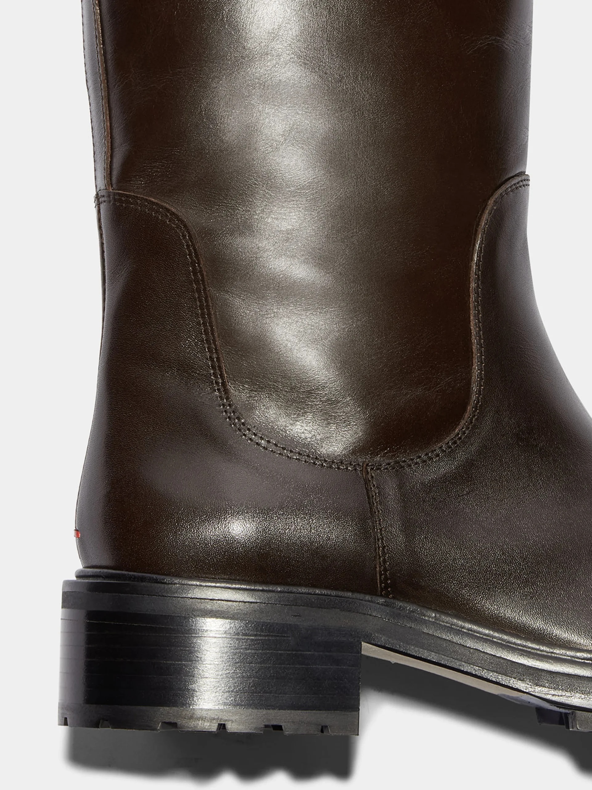 Sale Aeyde Henry Leather Knee-High Boots Moka Calf