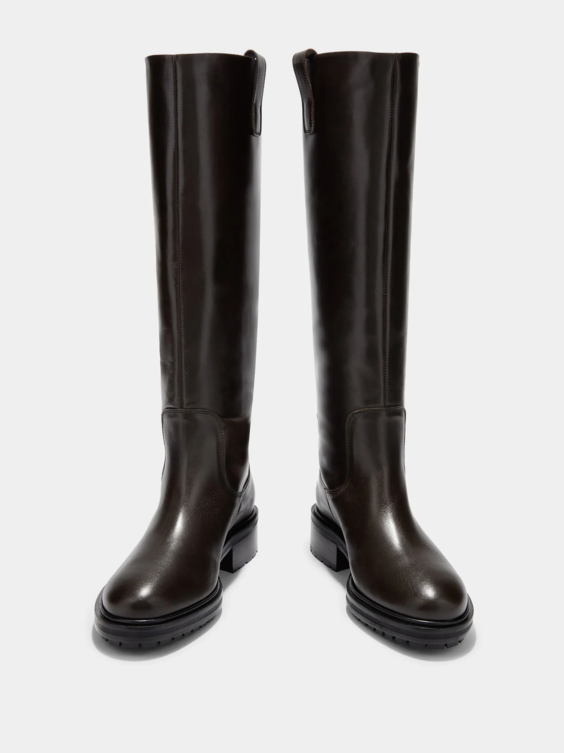 Sale Aeyde Henry Leather Knee-High Boots Moka Calf