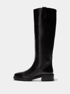 Fashion Aeyde Henry Leather Knee-High Boots Black Calf