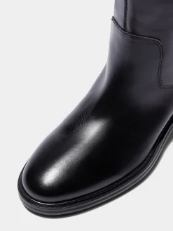 Fashion Aeyde Henry Leather Knee-High Boots Black Calf