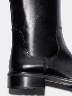 Fashion Aeyde Henry Leather Knee-High Boots Black Calf