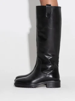 Fashion Aeyde Henry Leather Knee-High Boots Black Calf