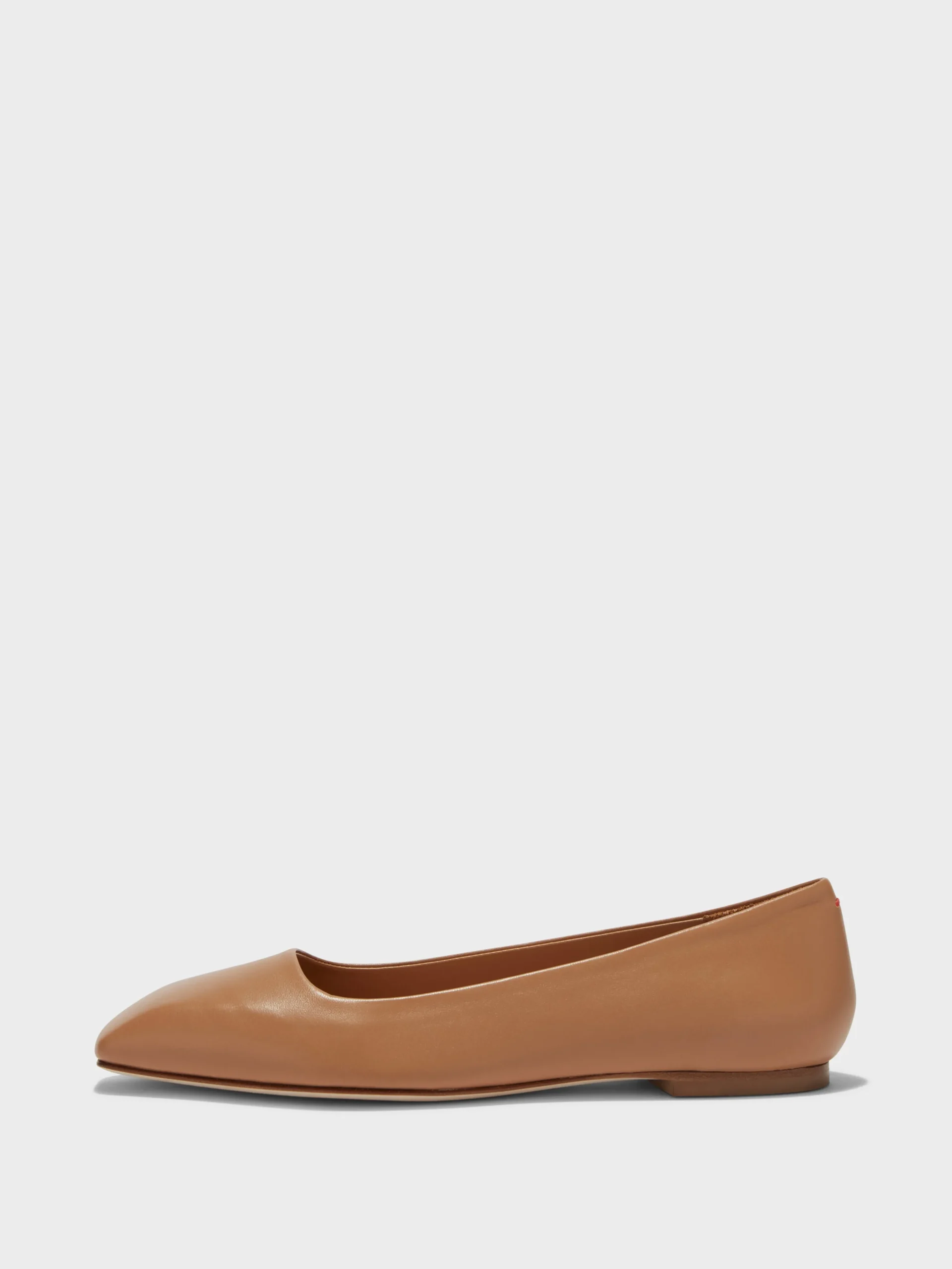 Outlet Aeyde Ida Leather Ballet Flats Hazelnut Nappa