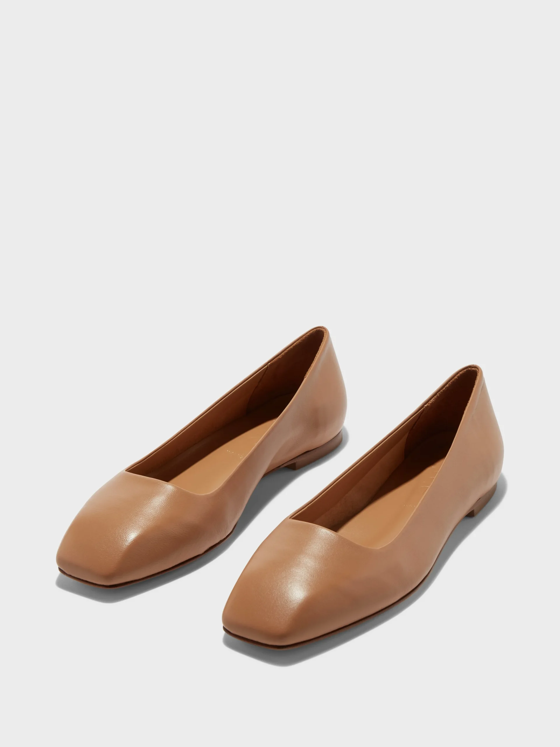 Outlet Aeyde Ida Leather Ballet Flats Hazelnut Nappa