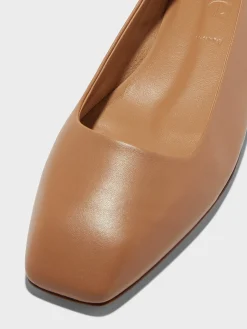 Outlet Aeyde Ida Leather Ballet Flats Hazelnut Nappa