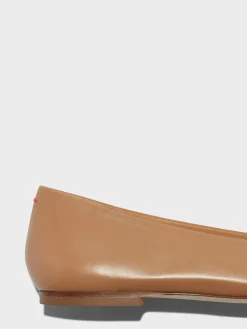 Outlet Aeyde Ida Leather Ballet Flats Hazelnut Nappa