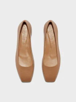 Outlet Aeyde Ida Leather Ballet Flats Hazelnut Nappa