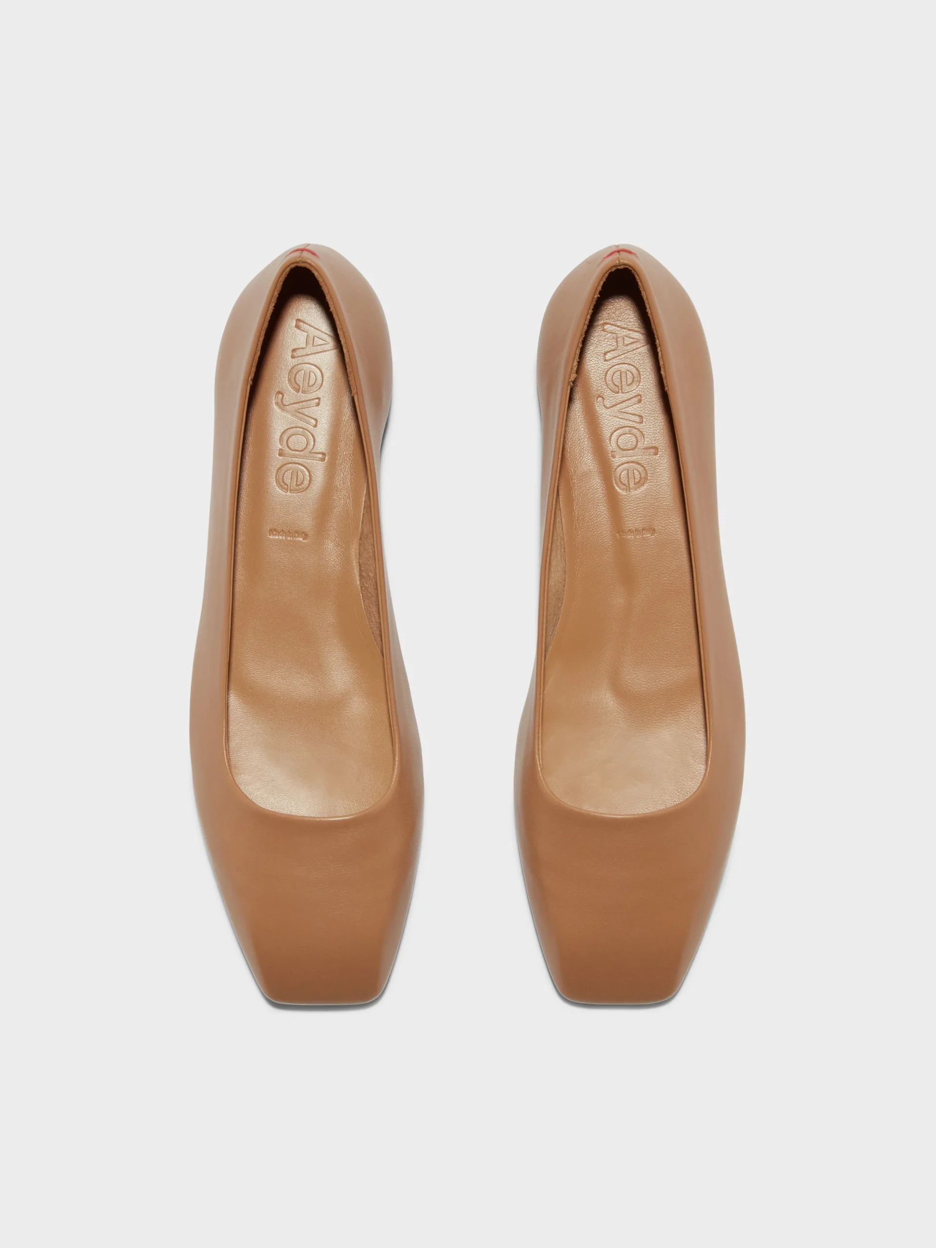 Outlet Aeyde Ida Leather Ballet Flats Hazelnut Nappa