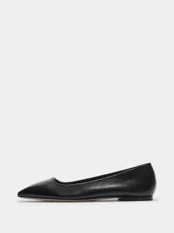 Discount Aeyde Ida Leather Ballet Flats Black Nappa