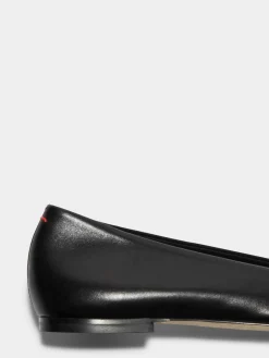 Discount Aeyde Ida Leather Ballet Flats Black Nappa