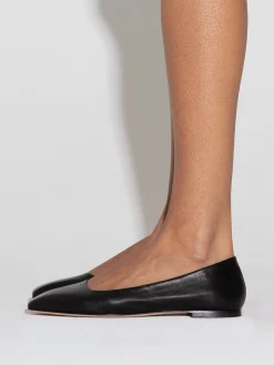 Discount Aeyde Ida Leather Ballet Flats Black Nappa