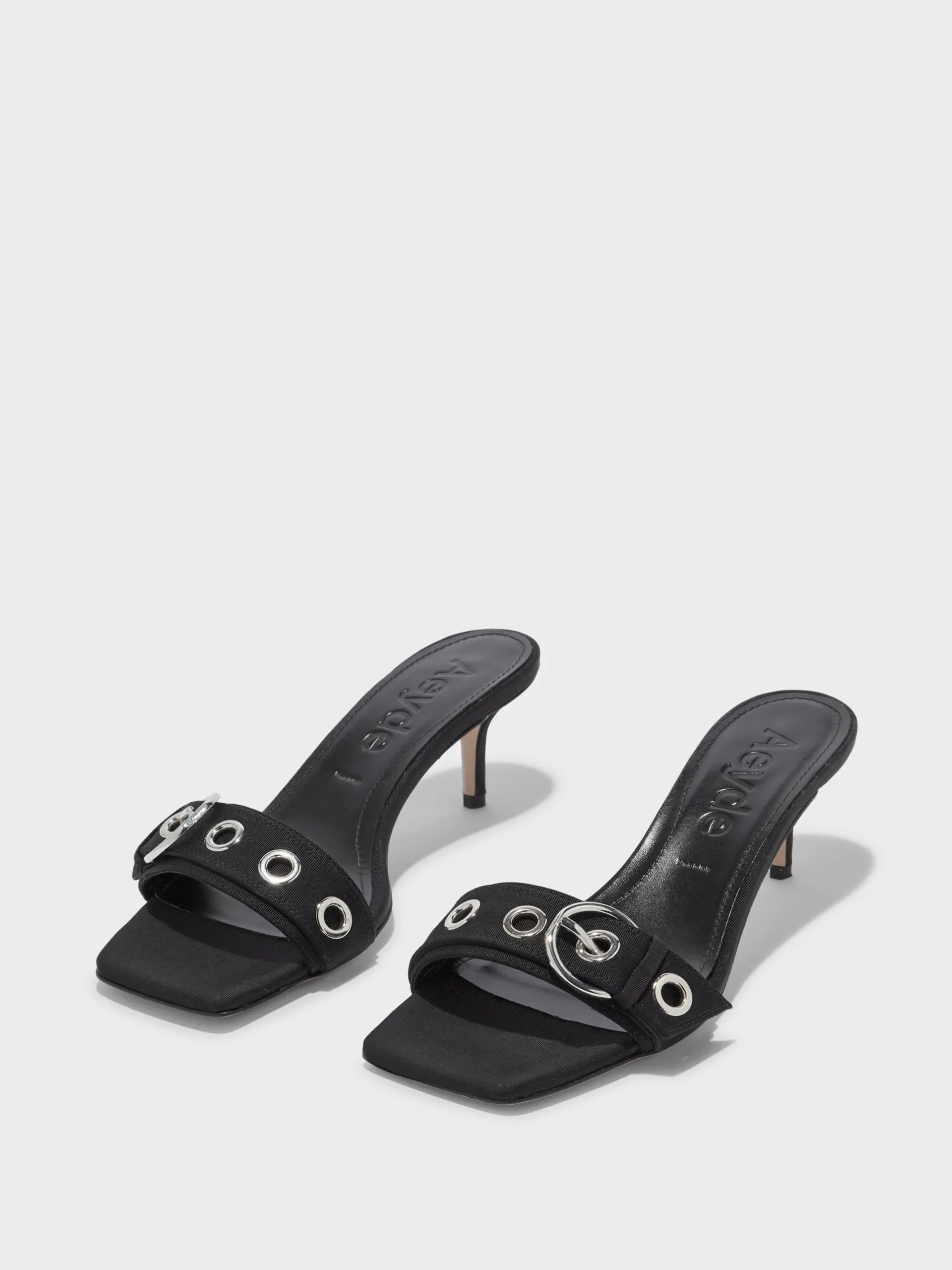 Online Aeyde Ilvy Eyelet Grosgrain Mules Grosgrain Black