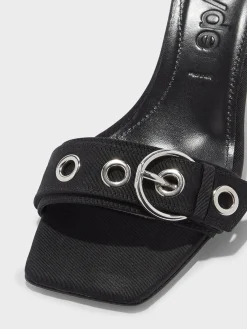 Online Aeyde Ilvy Eyelet Grosgrain Mules Grosgrain Black