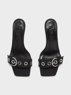 Online Aeyde Ilvy Eyelet Grosgrain Mules Grosgrain Black