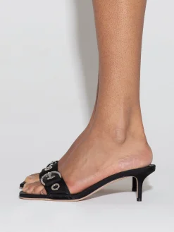 Online Aeyde Ilvy Eyelet Grosgrain Mules Grosgrain Black