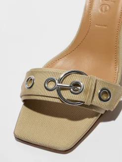 Discount Aeyde Ilvy Eyelet Grosgrain Mules Grosgrain Latte