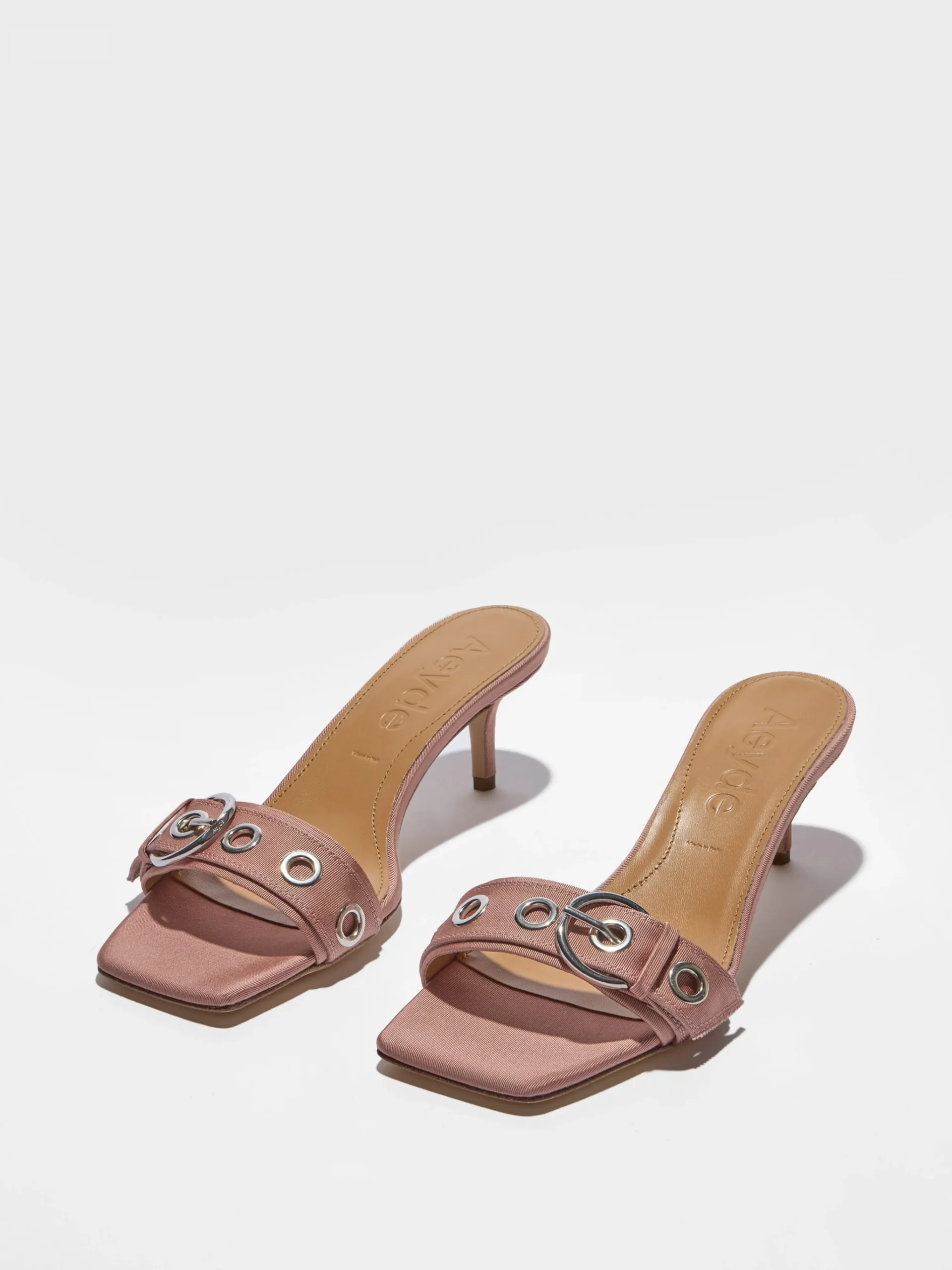 Sale Aeyde Ilvy Eyelet Grosgrain Mules Grosgrain Coral