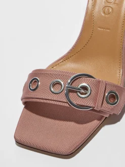 Sale Aeyde Ilvy Eyelet Grosgrain Mules Grosgrain Coral