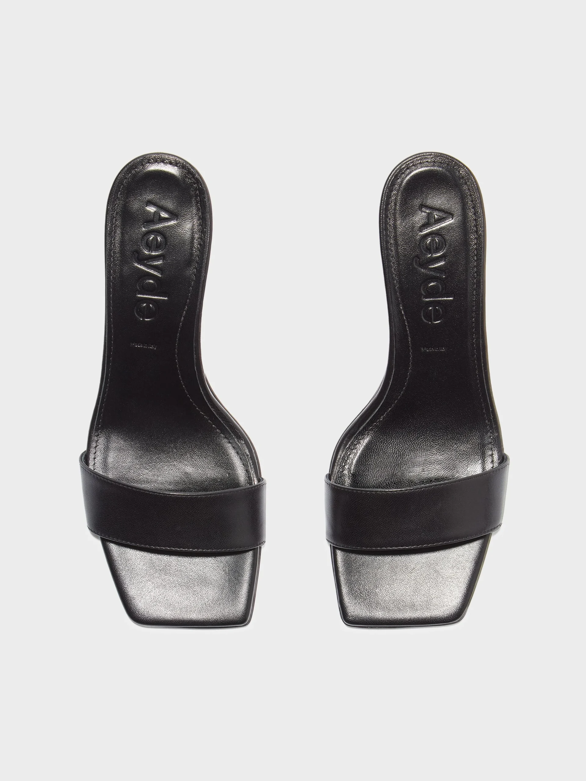 Fashion Aeyde Ilvy Leather Mules Black Nappa