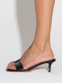 Fashion Aeyde Ilvy Leather Mules Black Nappa