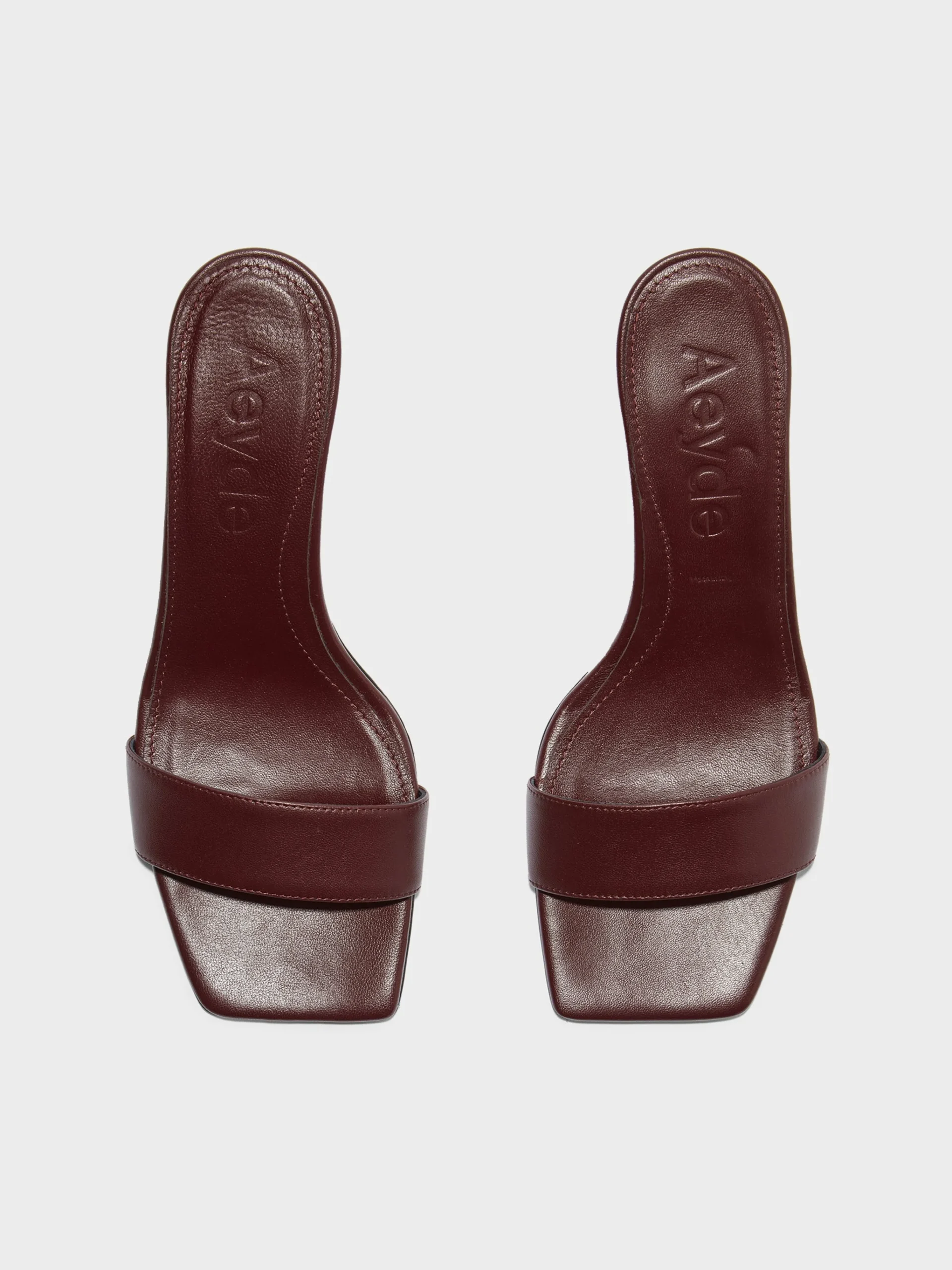 Sale Aeyde Ilvy Leather Mules Port Nappa