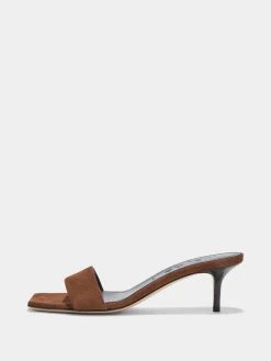 Fashion Aeyde Ilvy Suede Mules Brown