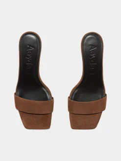 Fashion Aeyde Ilvy Suede Mules Brown