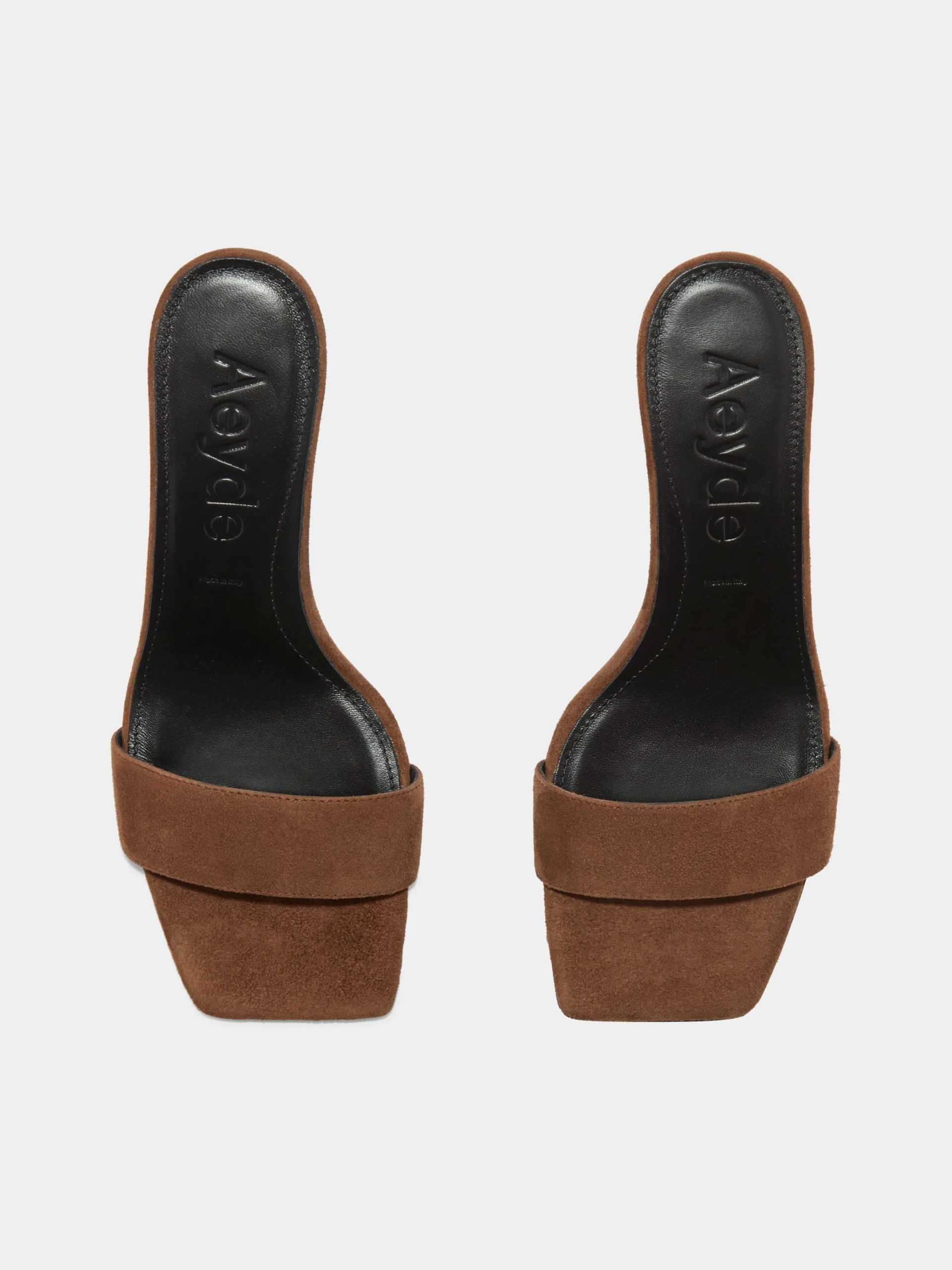 Fashion Aeyde Ilvy Suede Mules Brown