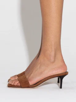 Fashion Aeyde Ilvy Suede Mules Brown