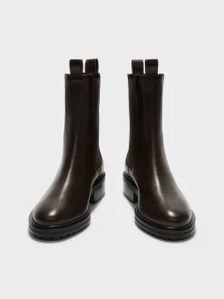 Clearance Aeyde Jack Leather Chelsea Boots Moka Calf