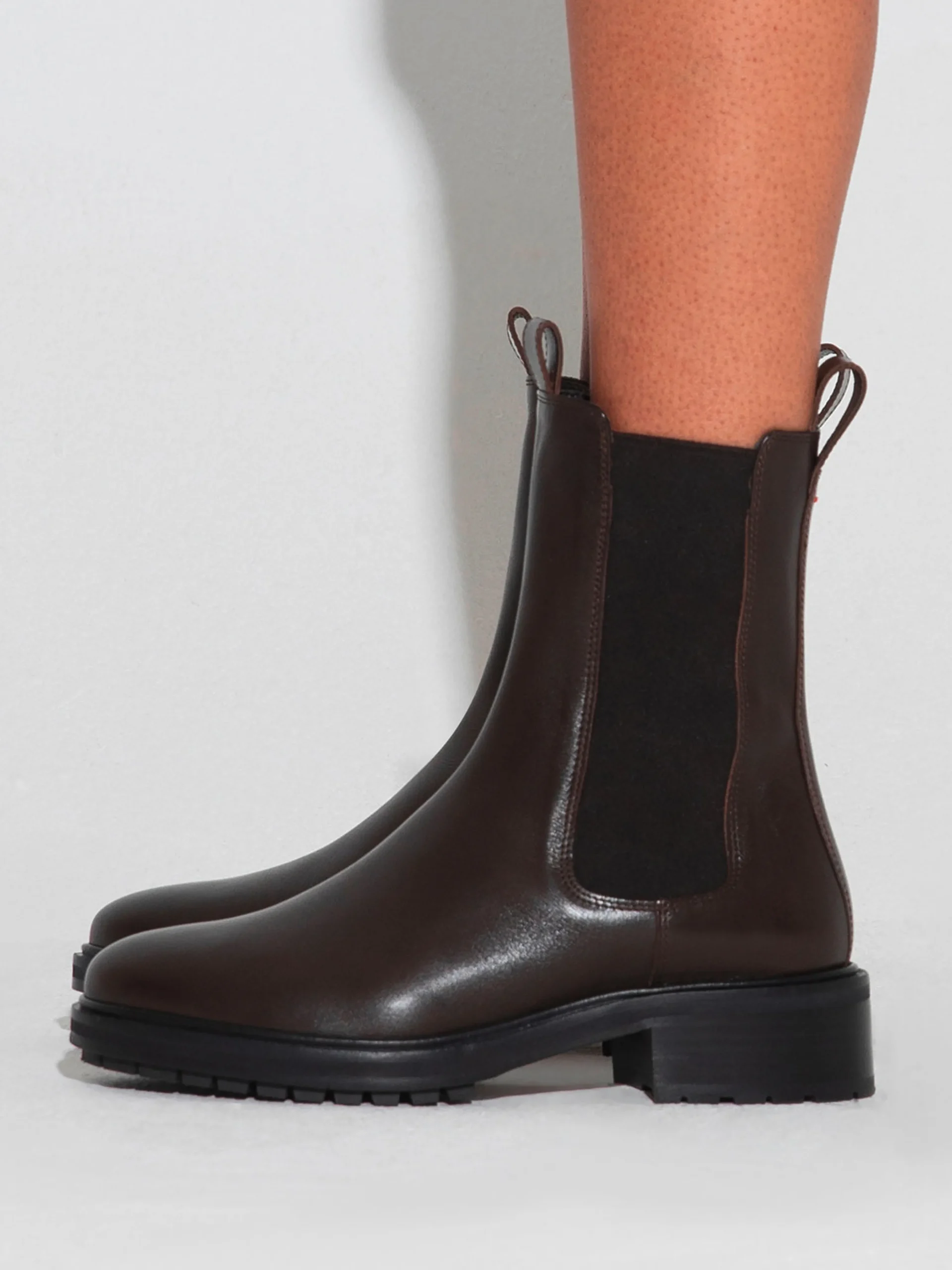Clearance Aeyde Jack Leather Chelsea Boots Moka Calf