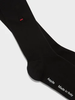 Hot Aeyde Jay Cotton Knee-High Socks Black Cotton