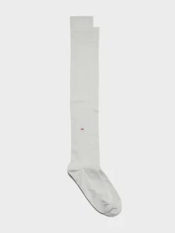 Hot Aeyde Jay Cotton Knee-High Socks Silver Cotton