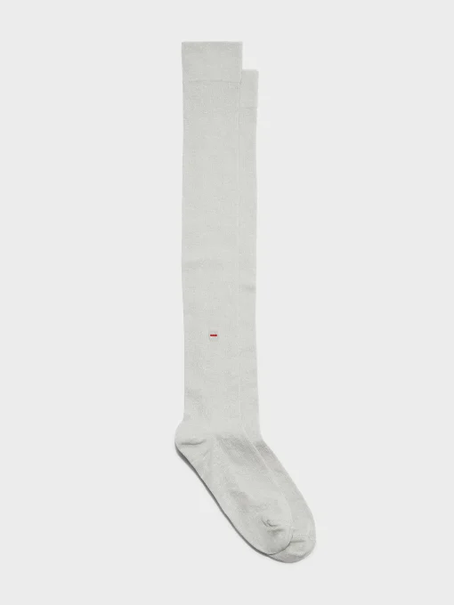 Hot Aeyde Jay Cotton Knee-High Socks Silver Cotton