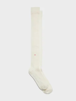 Hot Aeyde Jay Cotton Knee-High Socks White Cotton
