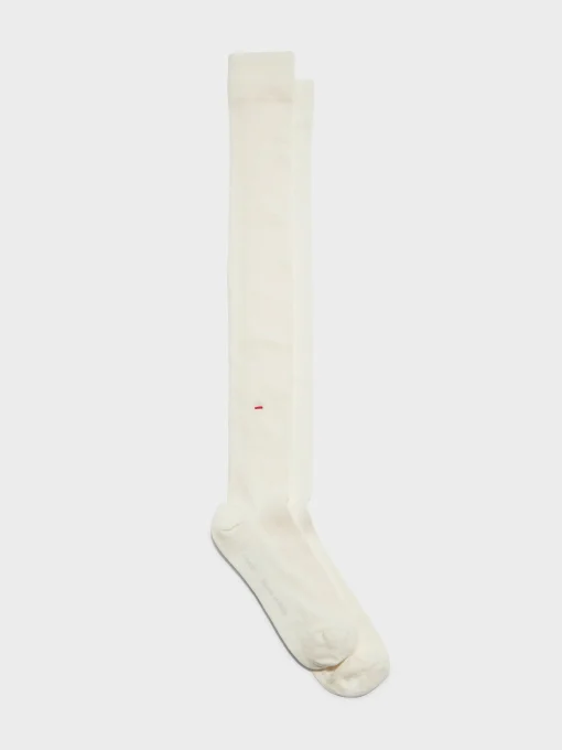 Hot Aeyde Jay Cotton Knee-High Socks White Cotton