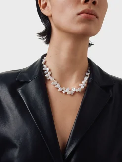 Online Aeyde Joss Pearl and Palladium-Plated Necklace Palladium/Pearl