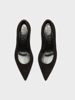 New Aeyde Judi Suede Pumps Black Suede