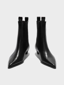 Sale Aeyde Kiki Leather Chelsea Boots Black Calf