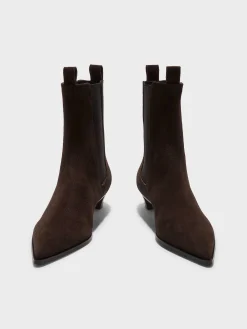 New Aeyde Kiki Suede Chelsea Boots Moka Suede