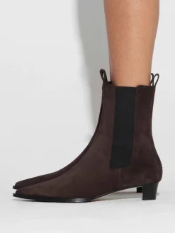 New Aeyde Kiki Suede Chelsea Boots Moka Suede