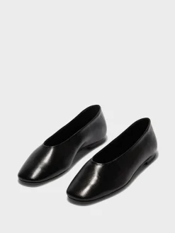 Sale Aeyde Kirsten Leather Ballet Flats Black Nappa