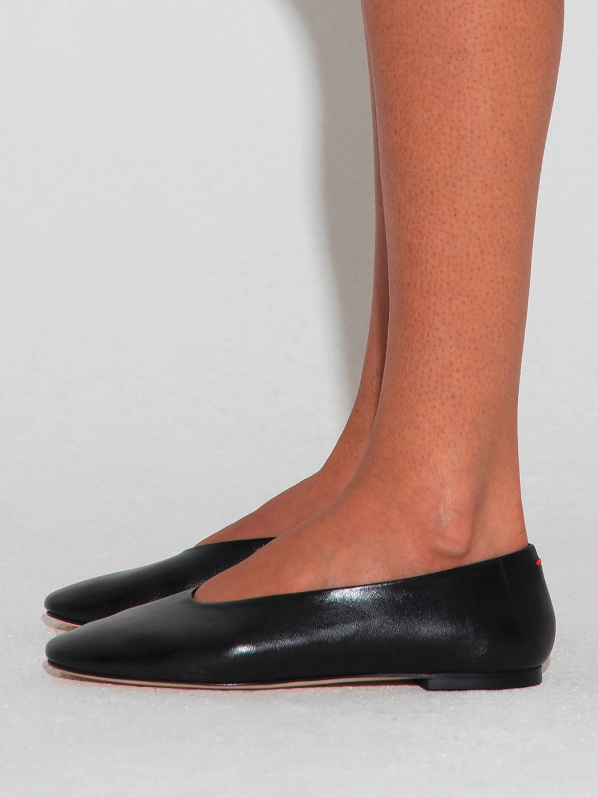 Sale Aeyde Kirsten Leather Ballet Flats Black Nappa