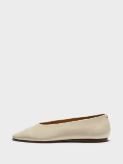 Outlet Aeyde Kirsten Leather Ballet Flats Creamy Nappa
