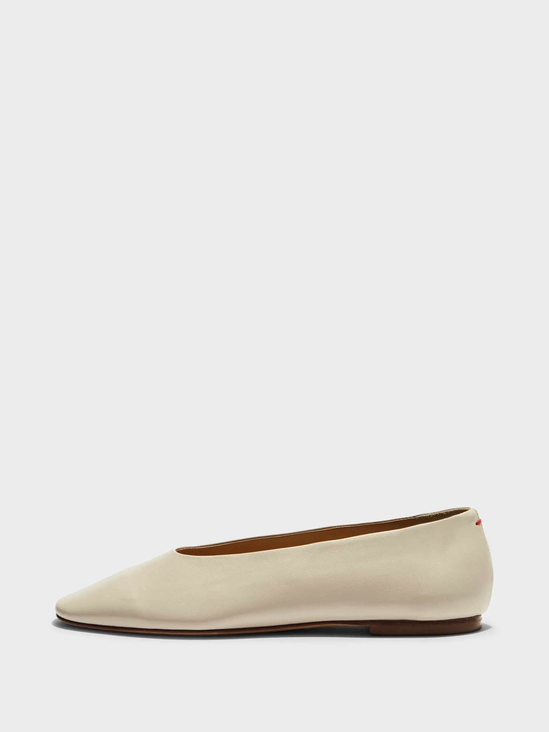 Outlet Aeyde Kirsten Leather Ballet Flats Creamy Nappa