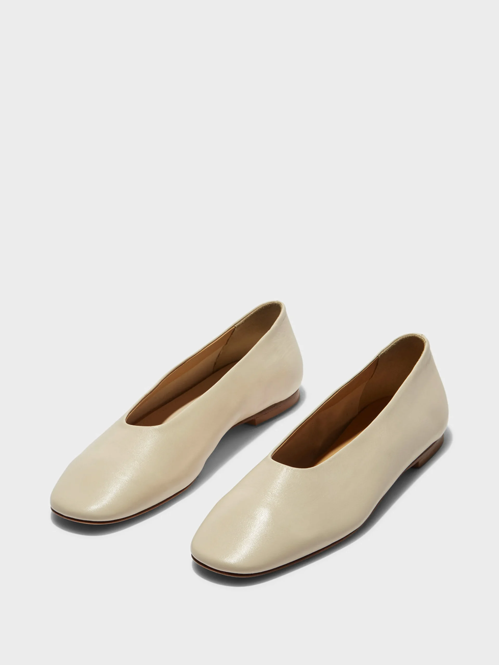 Outlet Aeyde Kirsten Leather Ballet Flats Creamy Nappa
