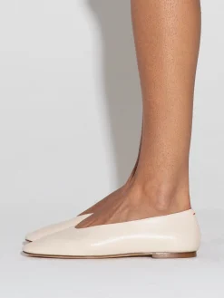 Outlet Aeyde Kirsten Leather Ballet Flats Creamy Nappa
